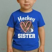 Hockey Sister Leopard Heart Ice Hockey Great Gift Toddler T-Shirt thumb 2