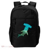 Hammerhead Shark Lovers Silhouette Earth Day And Ocean Week Gift Backpack thumb 0