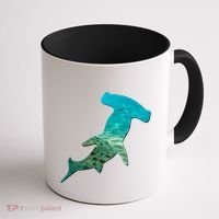 Hammerhead Shark Lovers Silhouette Earth Day And Ocean Week Gift Coffee Mug thumb 1