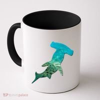 Hammerhead Shark Lovers Silhouette Earth Day And Ocean Week Gift Coffee Mug thumb 0