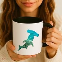 Hammerhead Shark Lovers Silhouette Earth Day And Ocean Week Gift Coffee Mug thumb 3