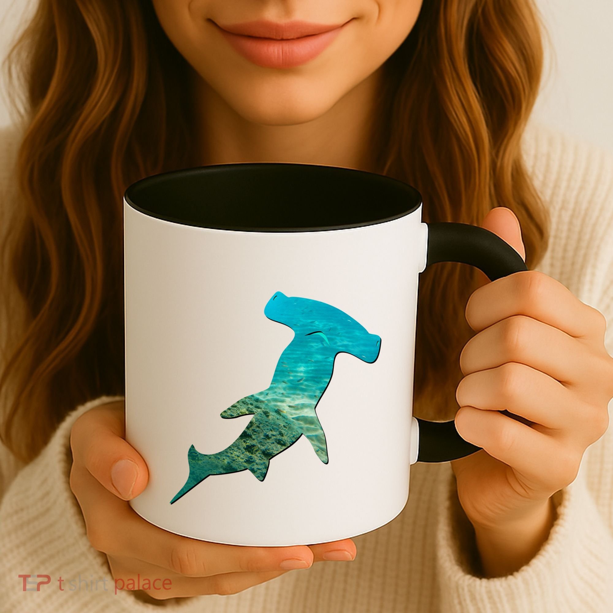 Hammerhead Shark Lovers Silhouette Earth Day And Ocean Week Gift Coffee Mug