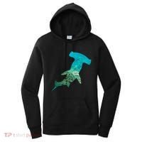 Hammerhead Shark Lovers Silhouette Earth Day And Ocean Week Gift Women's Hoodie thumb 0
