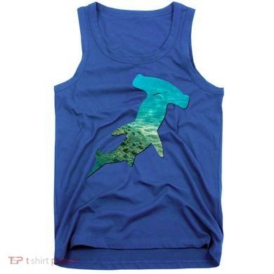 Hammerhead Shark Lovers Silhouette Earth Day And Ocean Week Gift Tank Top