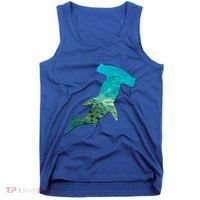 Hammerhead Shark Lovers Silhouette Earth Day And Ocean Week Gift Tank Top thumb 0