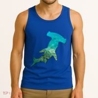 Hammerhead Shark Lovers Silhouette Earth Day And Ocean Week Gift Tank Top thumb 3