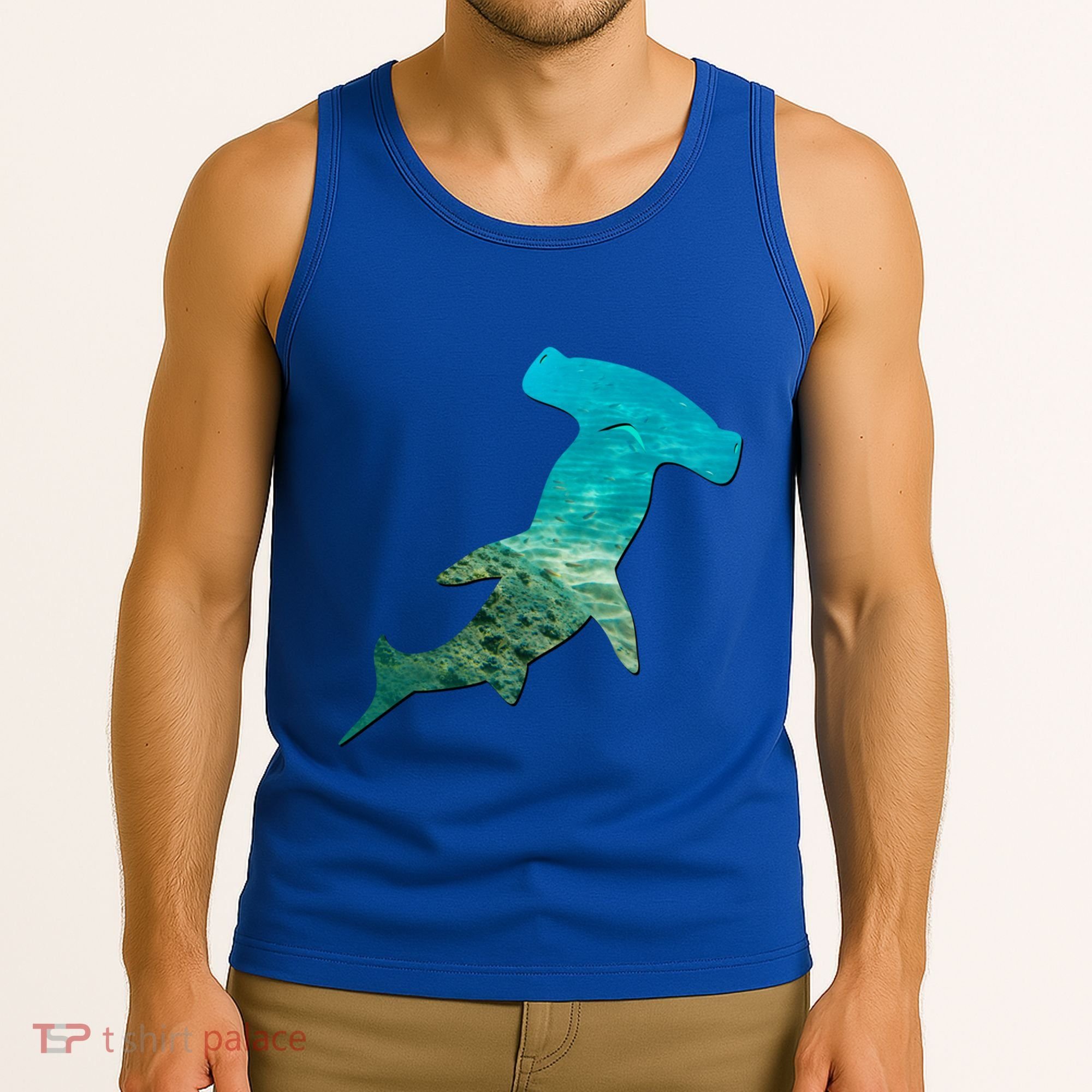 Hammerhead Shark Lovers Silhouette Earth Day And Ocean Week Gift Tank Top