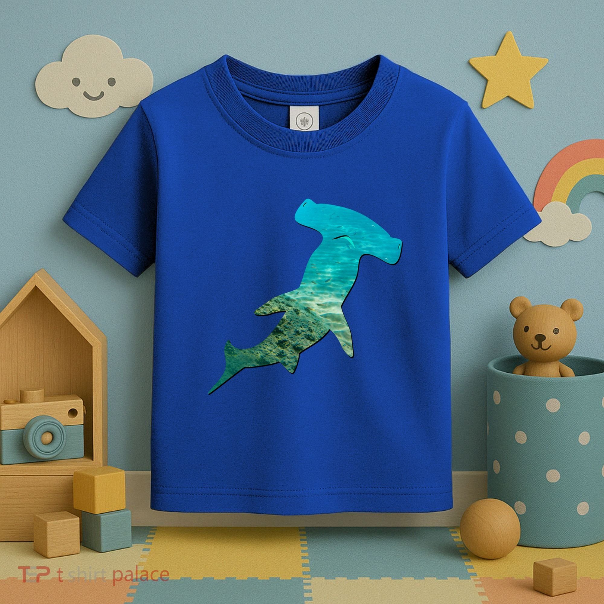 Hammerhead Shark Lovers Silhouette Earth Day And Ocean Week Gift Toddler T-Shirt