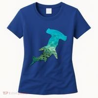 Hammerhead Shark Lovers Silhouette Earth Day And Ocean Week Gift Women's T-Shirt thumb 0