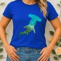 Hammerhead Shark Lovers Silhouette Earth Day And Ocean Week Gift Women's T-Shirt thumb 2