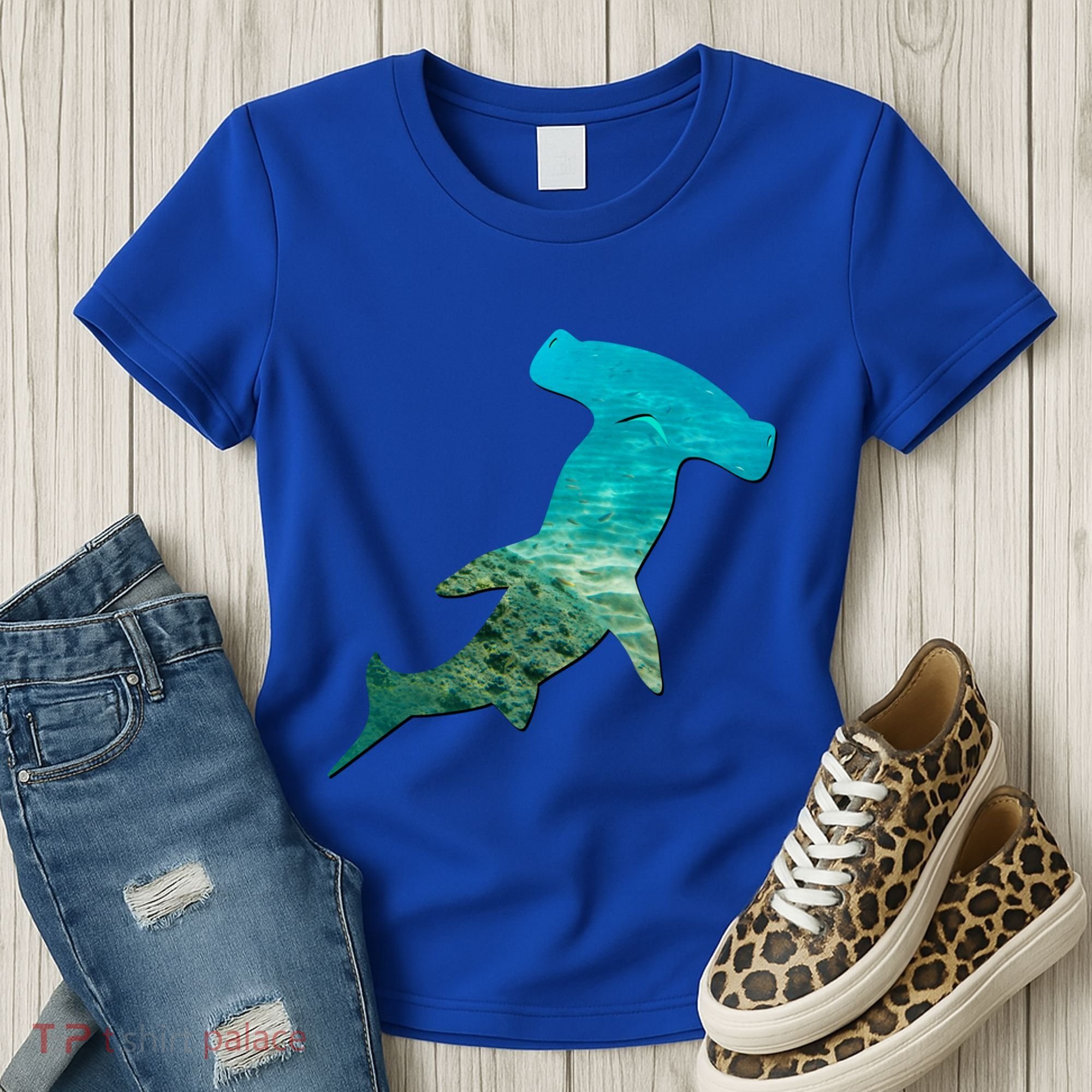 Hammerhead Shark Lovers Silhouette Earth Day And Ocean Week Gift Women's T-Shirt