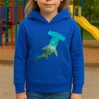 Hammerhead Shark Lovers Silhouette Earth Day And Ocean Week Gift Kids Hoodie thumb 3