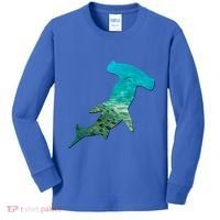 Hammerhead Shark Lovers Silhouette Earth Day And Ocean Week Gift Kids Long Sleeve Shirt thumb 0