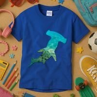Hammerhead Shark Lovers Silhouette Earth Day And Ocean Week Gift Kids T-Shirt thumb 3
