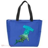 Hammerhead Shark Lovers Silhouette Earth Day And Ocean Week Gift Tote Bag thumb 0