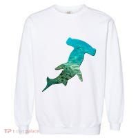 Hammerhead Shark Lovers Silhouette Earth Day And Ocean Week Gift Garment-Dyed Sweatshirt thumb 0