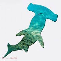 Hammerhead Shark Lovers Silhouette Earth Day And Ocean Week Gift Garment-Dyed Sweatshirt thumb 2