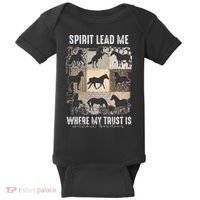 Horse Spirit Lead Me Where My Trust Is Without Borders Baby Bodysuit thumb 0
