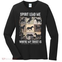 Horse Spirit Lead Me Where My Trust Is Without Borders Women's Long Sleeve Shirt thumb 0