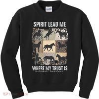 Horse Spirit Lead Me Where My Trust Is Without Borders Kids Sweatshirt thumb 0