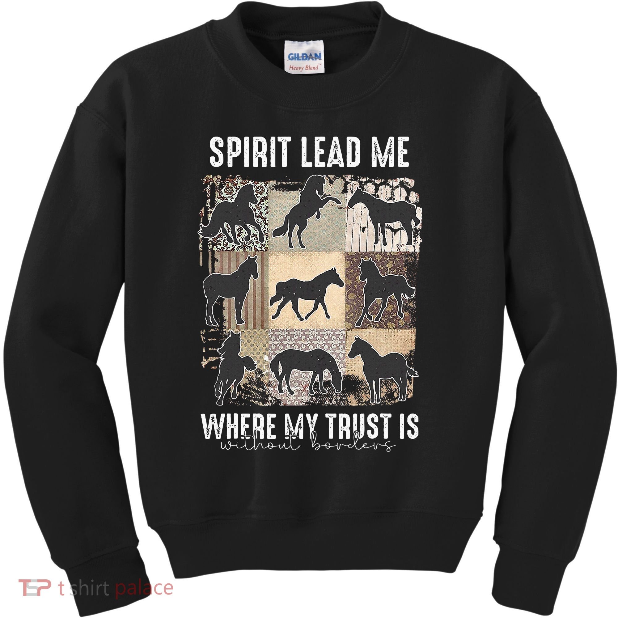 Horse Spirit Lead Me Where My Trust Is Without Borders Kids Sweatshirt