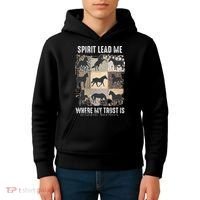 Horse Spirit Lead Me Where My Trust Is Without Borders Kids Hoodie thumb 4