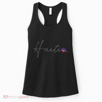 Haiti Simple Love Haitian Flag Heart On Haiti Women's Tank Top thumb 0