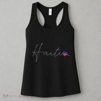 Haiti Simple Love Haitian Flag Heart On Haiti Women's Tank Top thumb 3