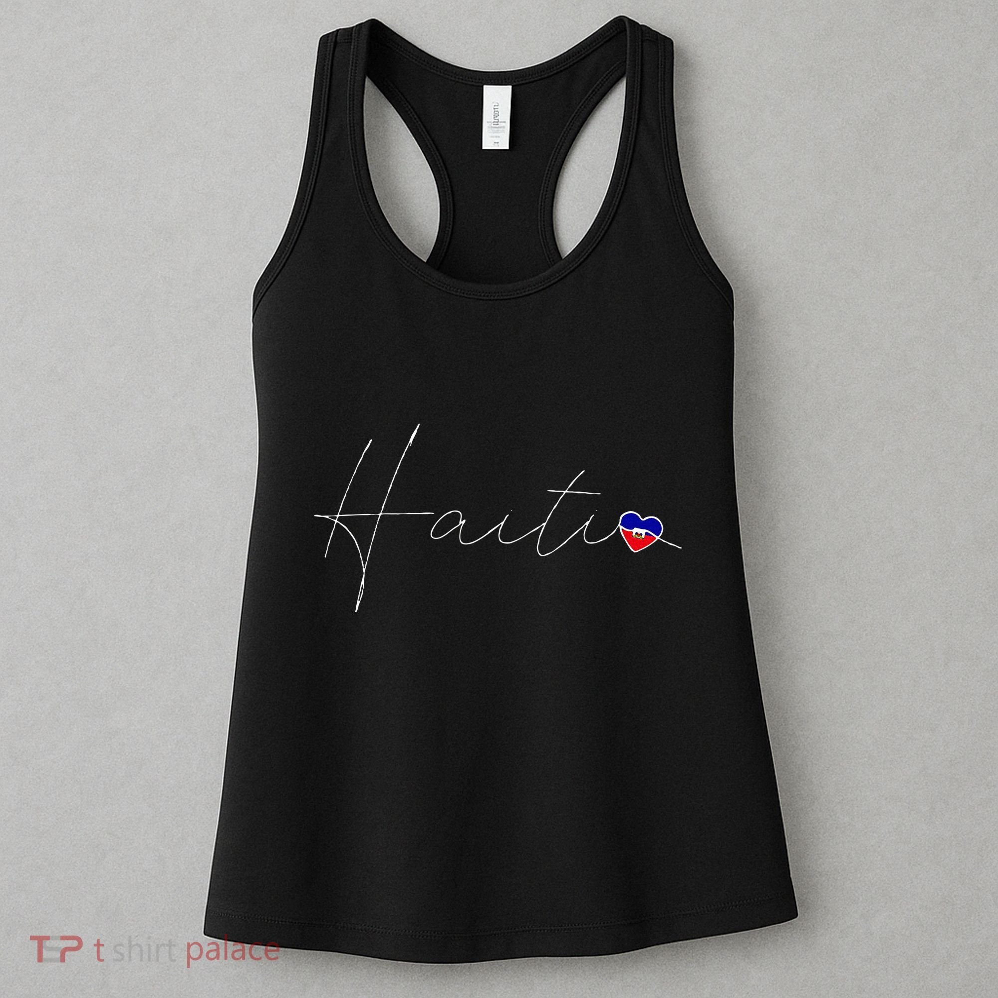 Haiti Simple Love Haitian Flag Heart On Haiti Women's Tank Top