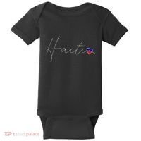 Haiti Simple Love Haitian Flag Heart On Haiti Baby Bodysuit thumb 0