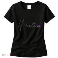 Haiti Simple Love Haitian Flag Heart On Haiti Women's T-Shirt thumb 0