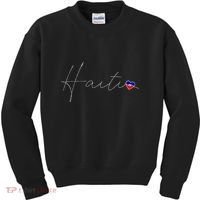 Haiti Simple Love Haitian Flag Heart On Haiti Kids Sweatshirt thumb 0