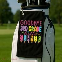 Hello Summer Last Day Of School Goodbye 3rd Grade Golf Towel thumb 2