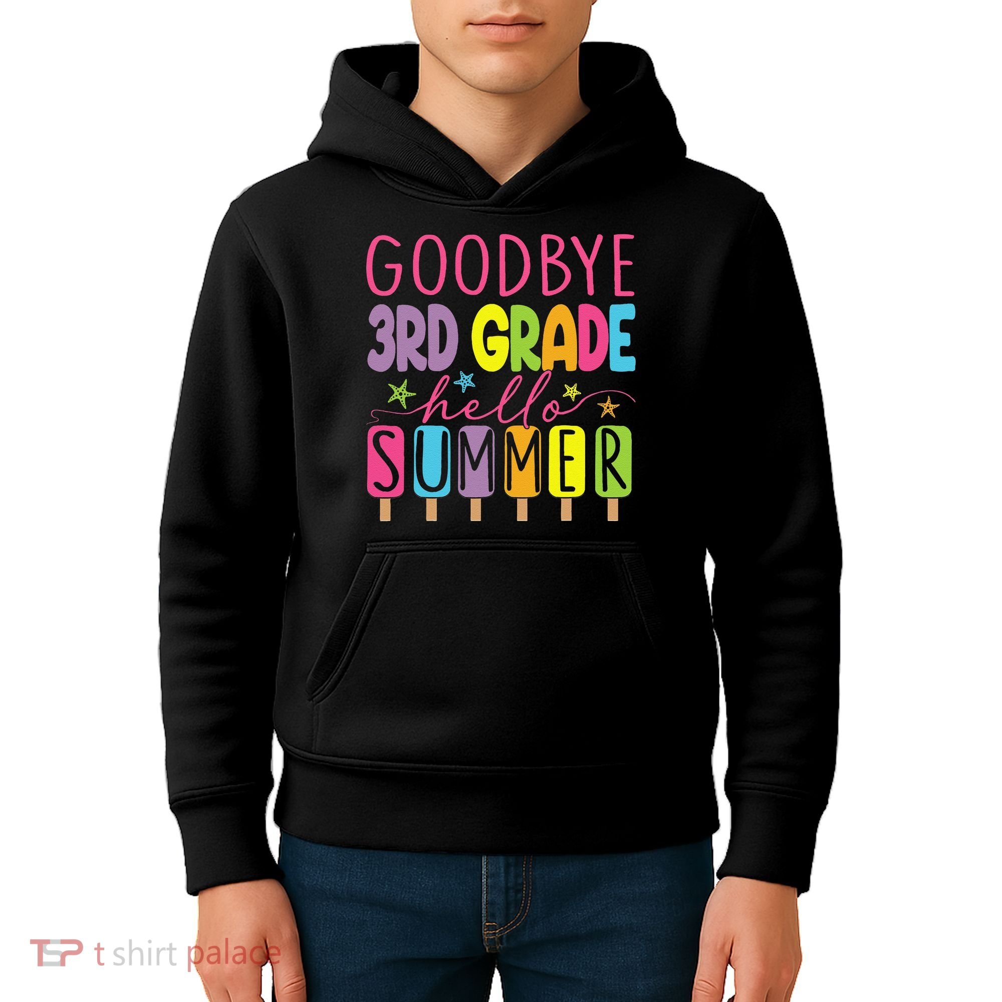 Hello Summer Last Day Of School Goodbye 3rd Grade Kids Hoodie