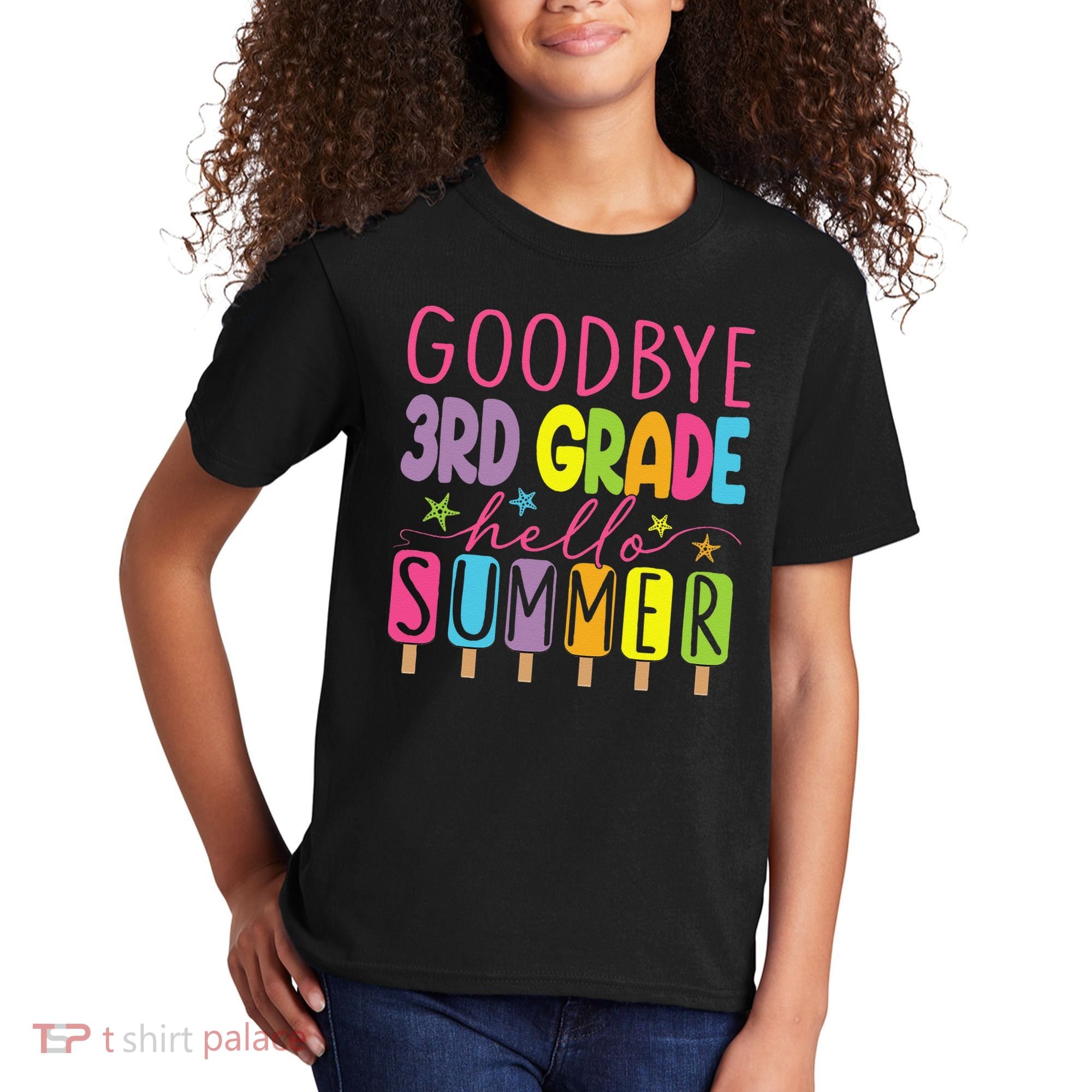 Hello Summer Last Day Of School Goodbye 3rd Grade Kids T-Shirt