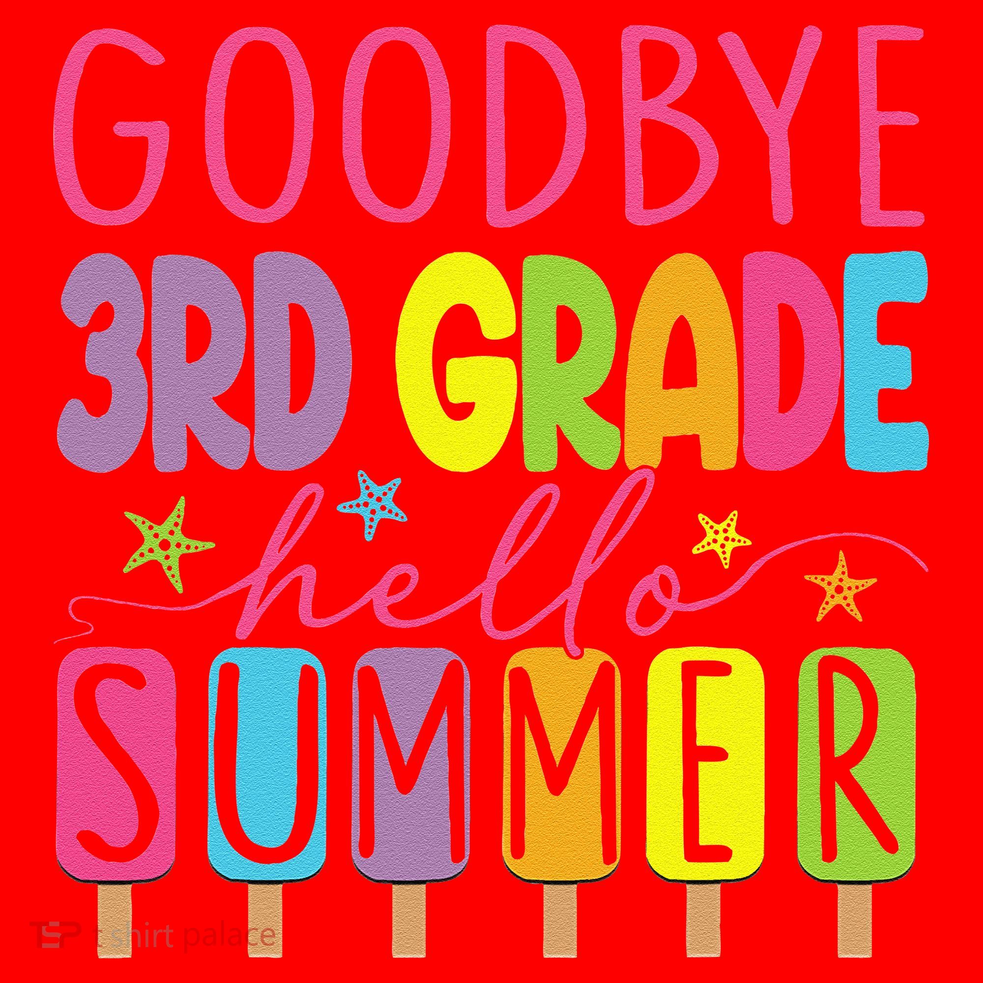 Hello Summer Last Day Of School Goodbye 3rd Grade Santa Hat