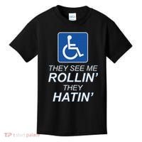 Hey See Me Rollin Hey Hain Funny Wheelchair Graphic Kids T-Shirt thumb 0