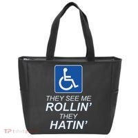 Hey See Me Rollin Hey Hain Funny Wheelchair Graphic Tote Bag thumb 0