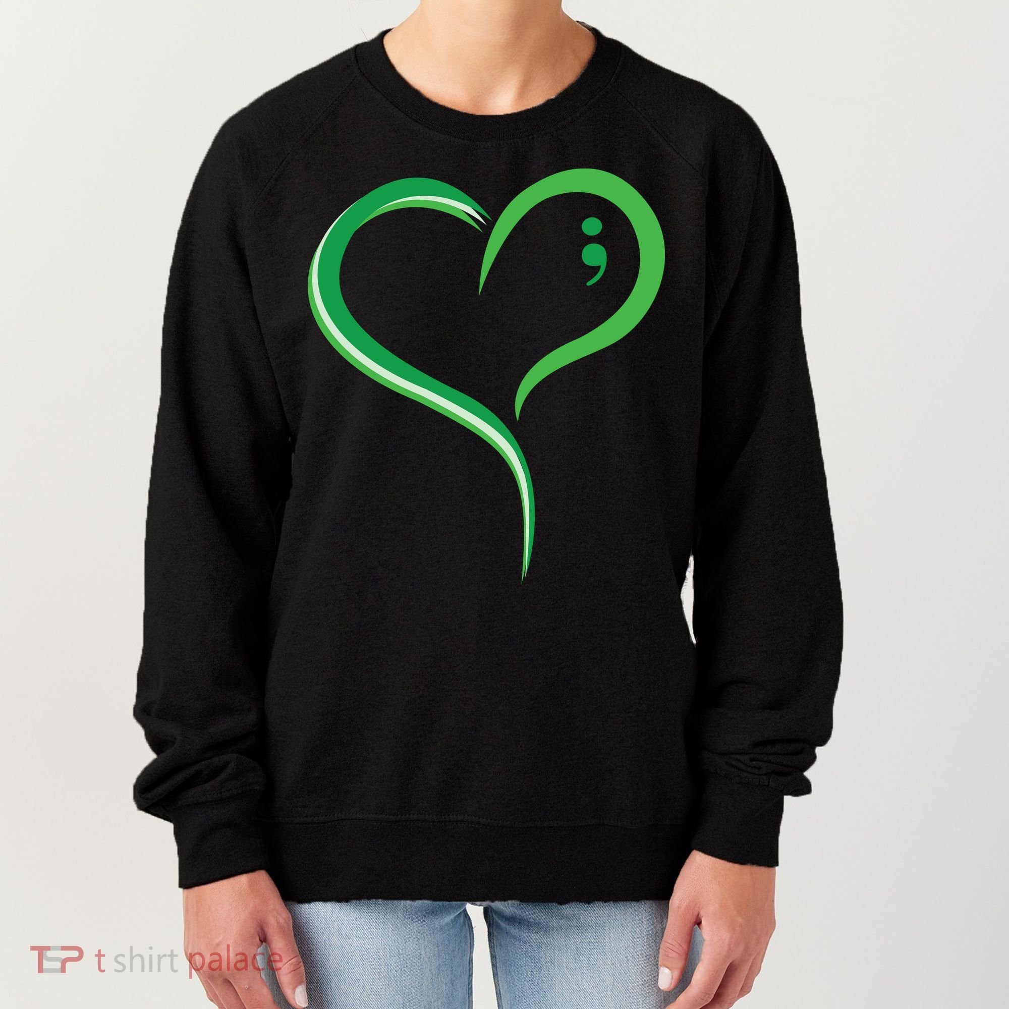 Heart Semicolon Mental Health Awareness Women's Sweatshirt