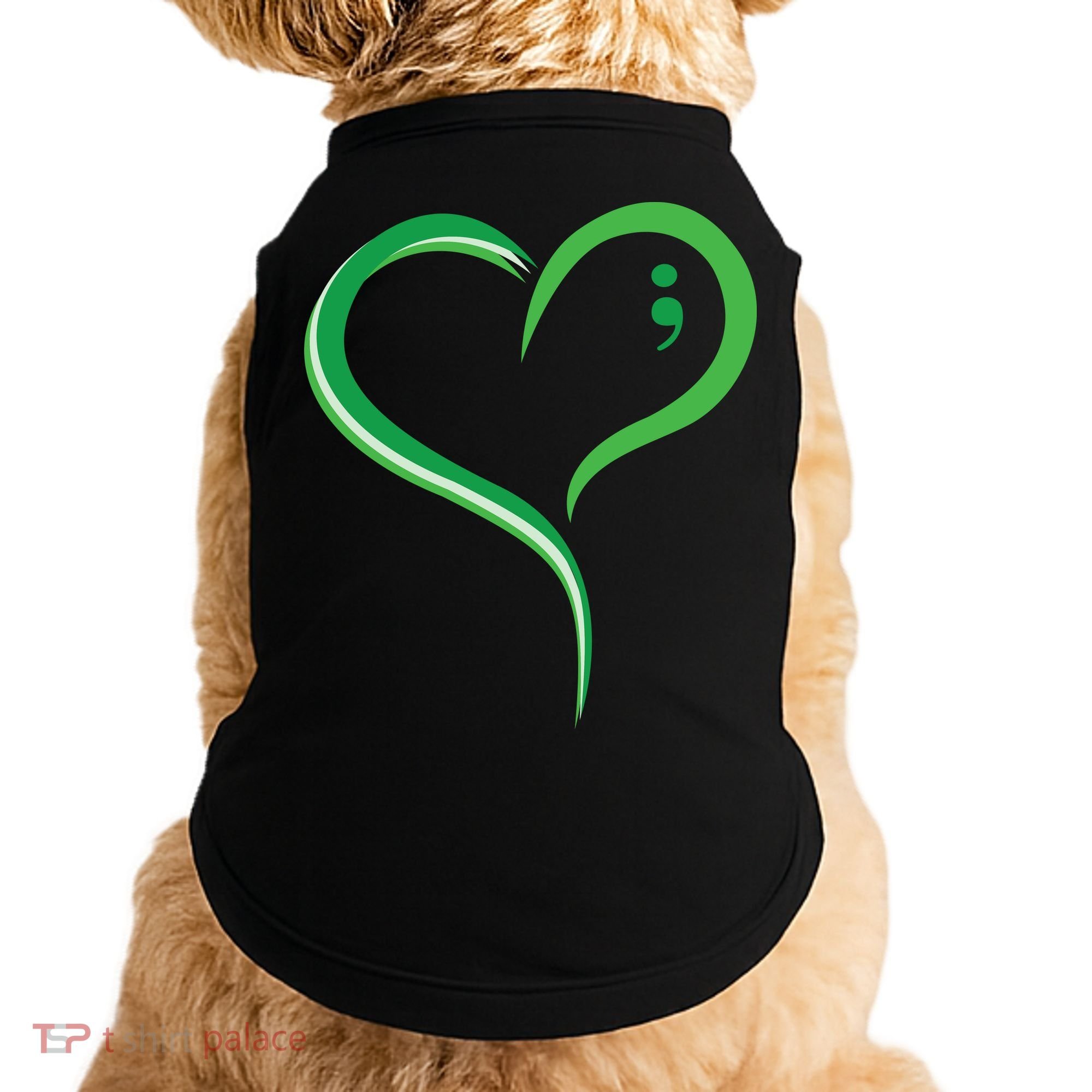 Heart Semicolon Mental Health Awareness Doggie Tank