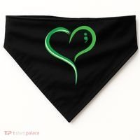 Heart Semicolon Mental Health Awareness USA-Made Doggie Bandana thumb 0