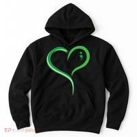 Heart Semicolon Mental Health Awareness Hoodie thumb 0