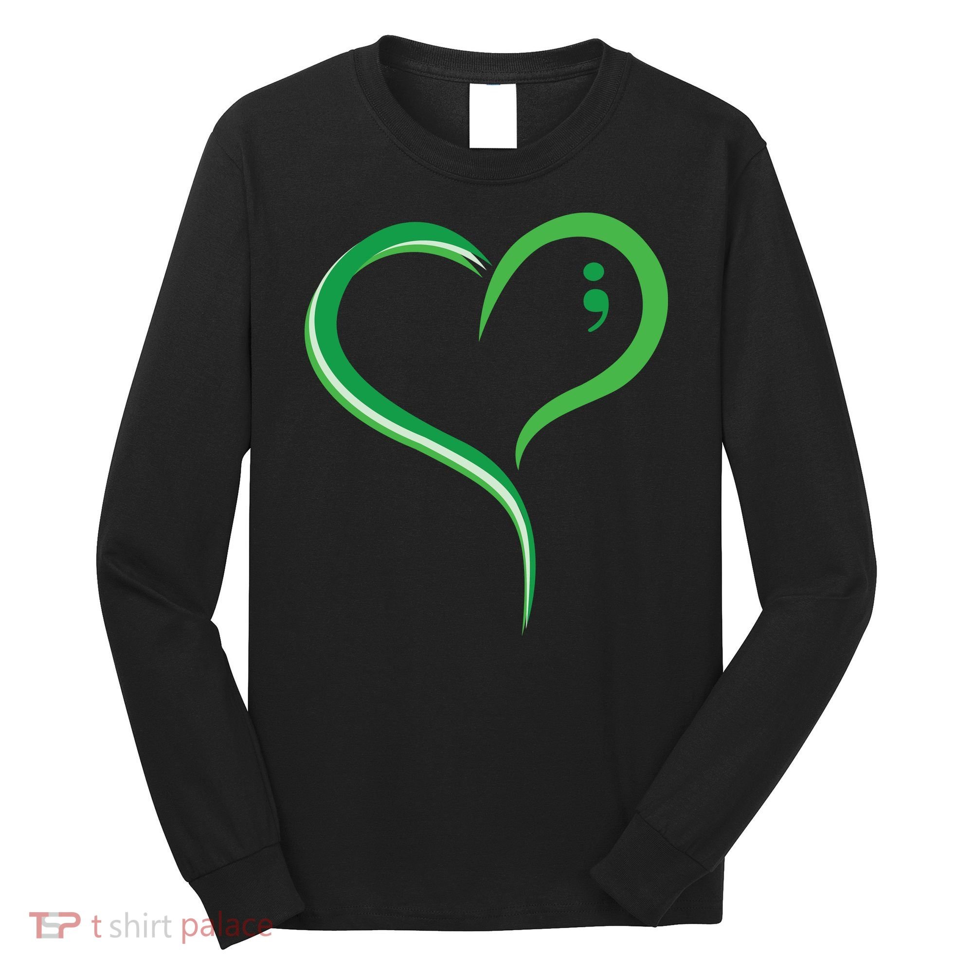Heart Semicolon Mental Health Awareness Long Sleeve Shirt