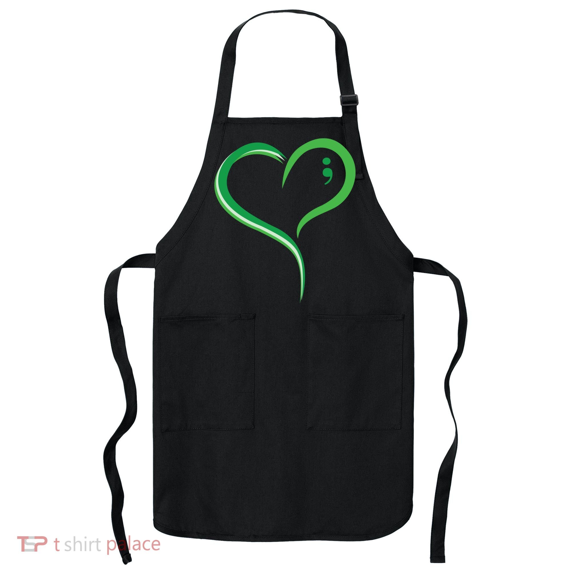 Heart Semicolon Mental Health Awareness Apron