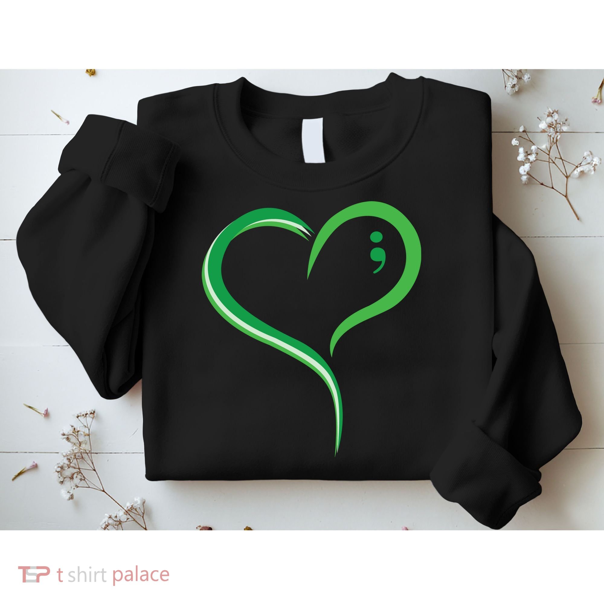 Heart Semicolon Mental Health Awareness Sweatshirt