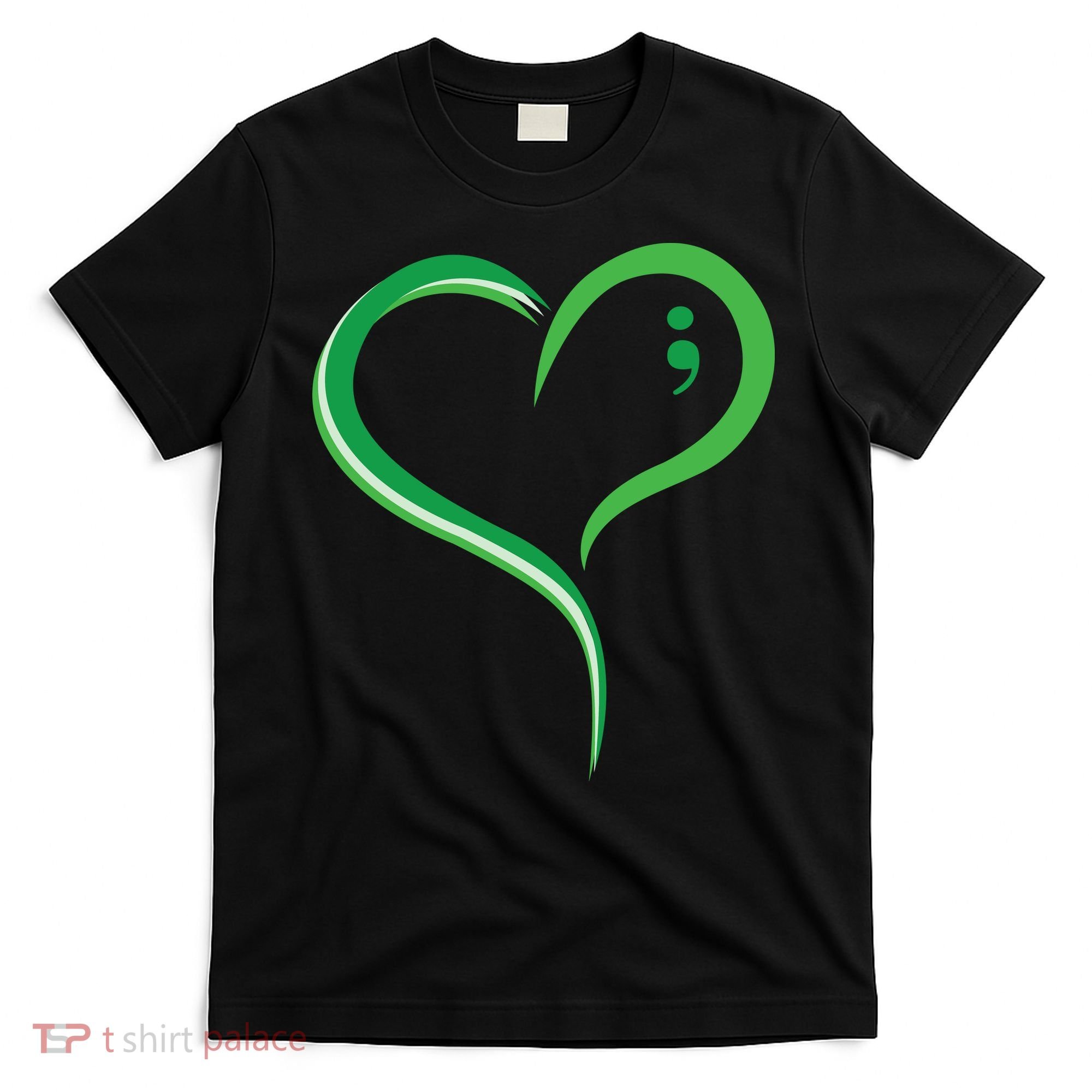 Heart Semicolon Mental Health Awareness T-Shirt