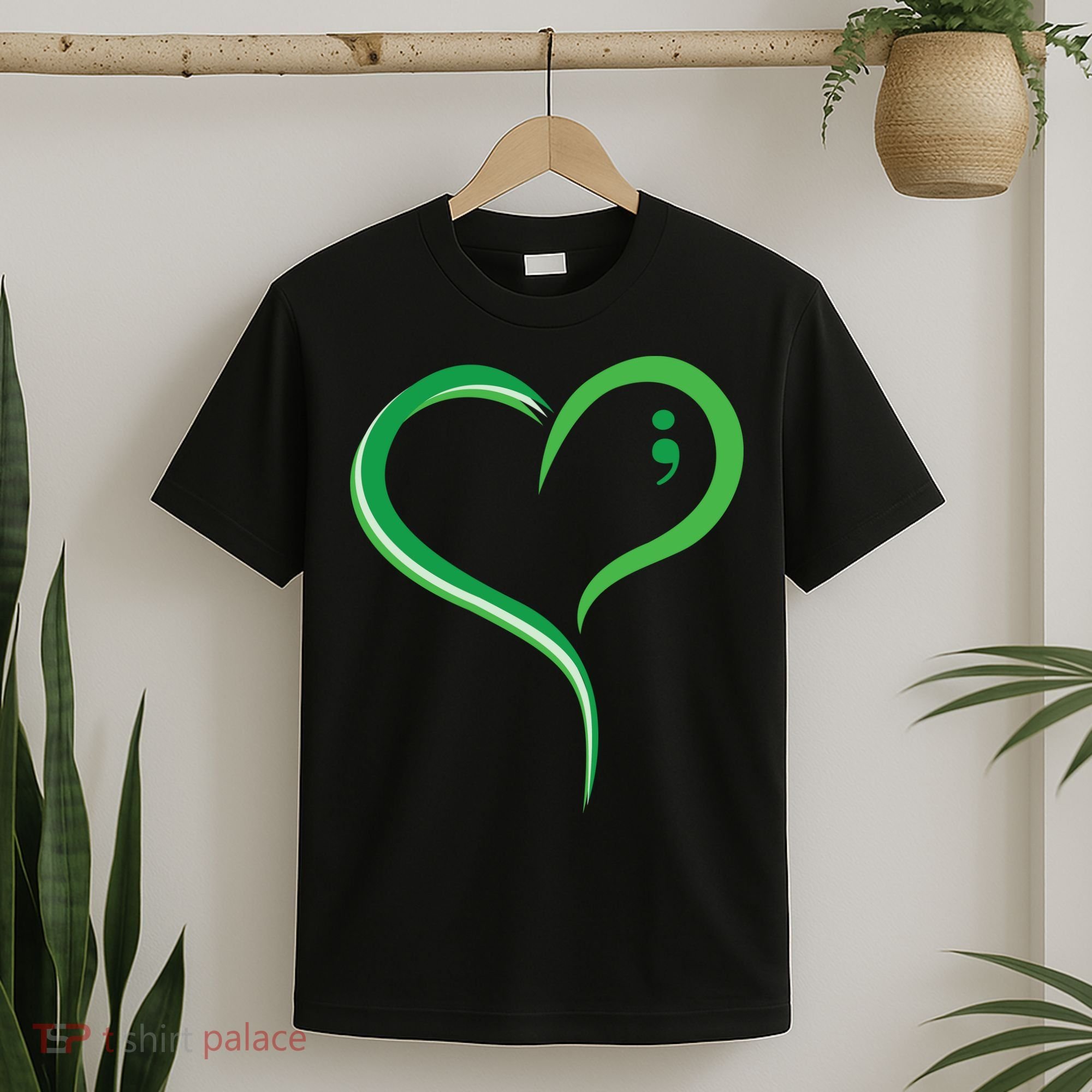 Heart Semicolon Mental Health Awareness T-Shirt