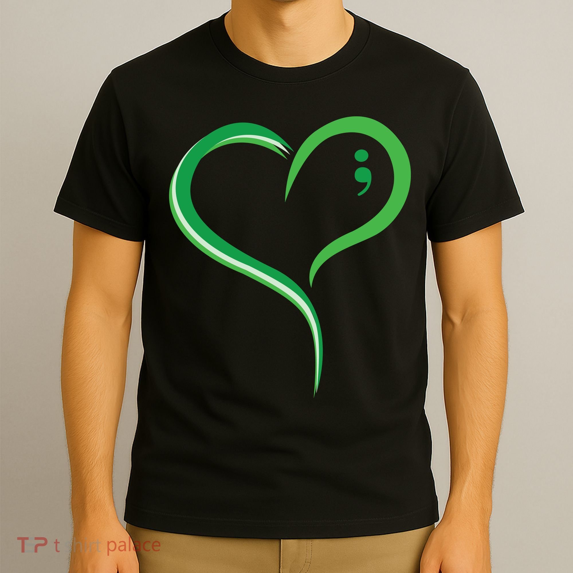 Heart Semicolon Mental Health Awareness T-Shirt