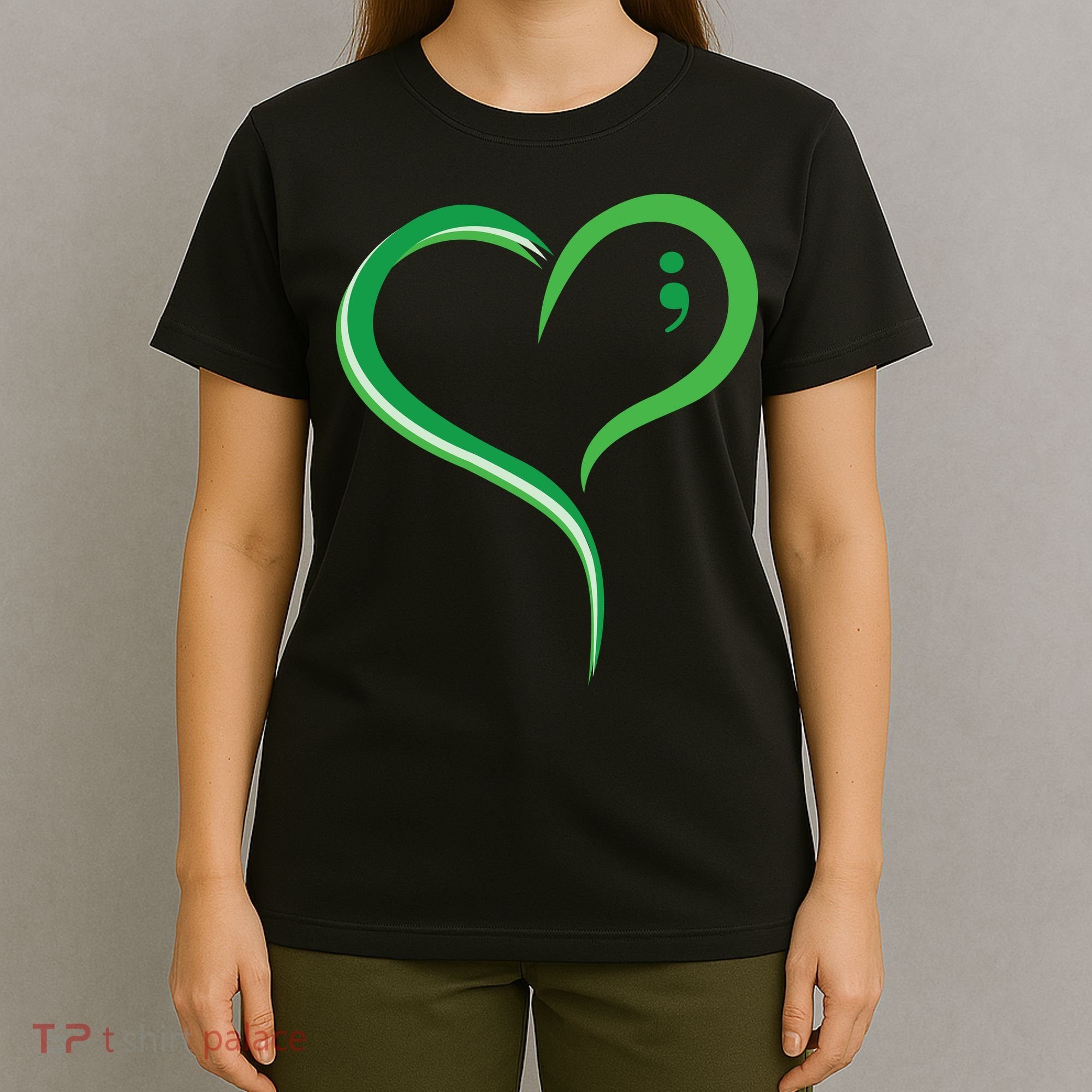 Heart Semicolon Mental Health Awareness T-Shirt