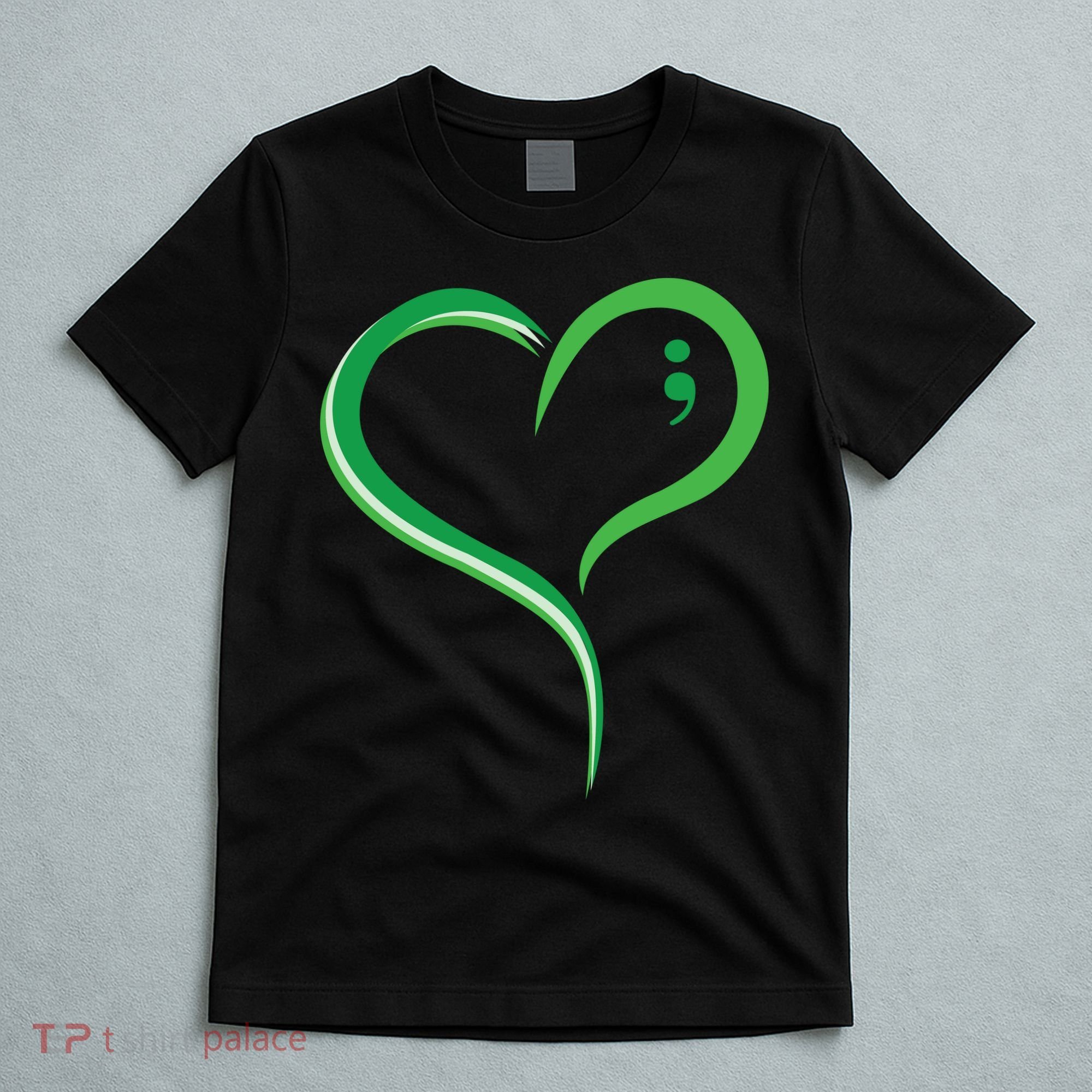 Heart Semicolon Mental Health Awareness T-Shirt